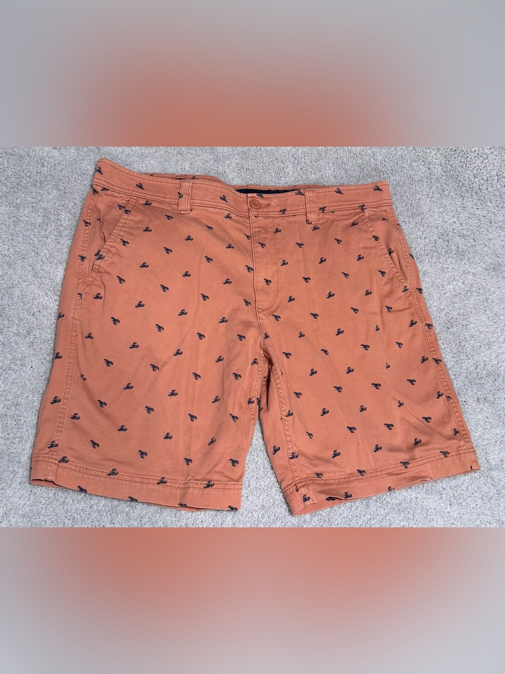 St John's Bay Men's Comfort Stretch Chino Dusty Coral Lobster Shorts Size 38